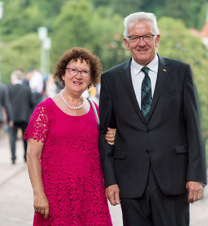 Ministerpräsident Winfried Kretschmann, mit seiner Frau Gerlinde, Portrait Steffen Diemer